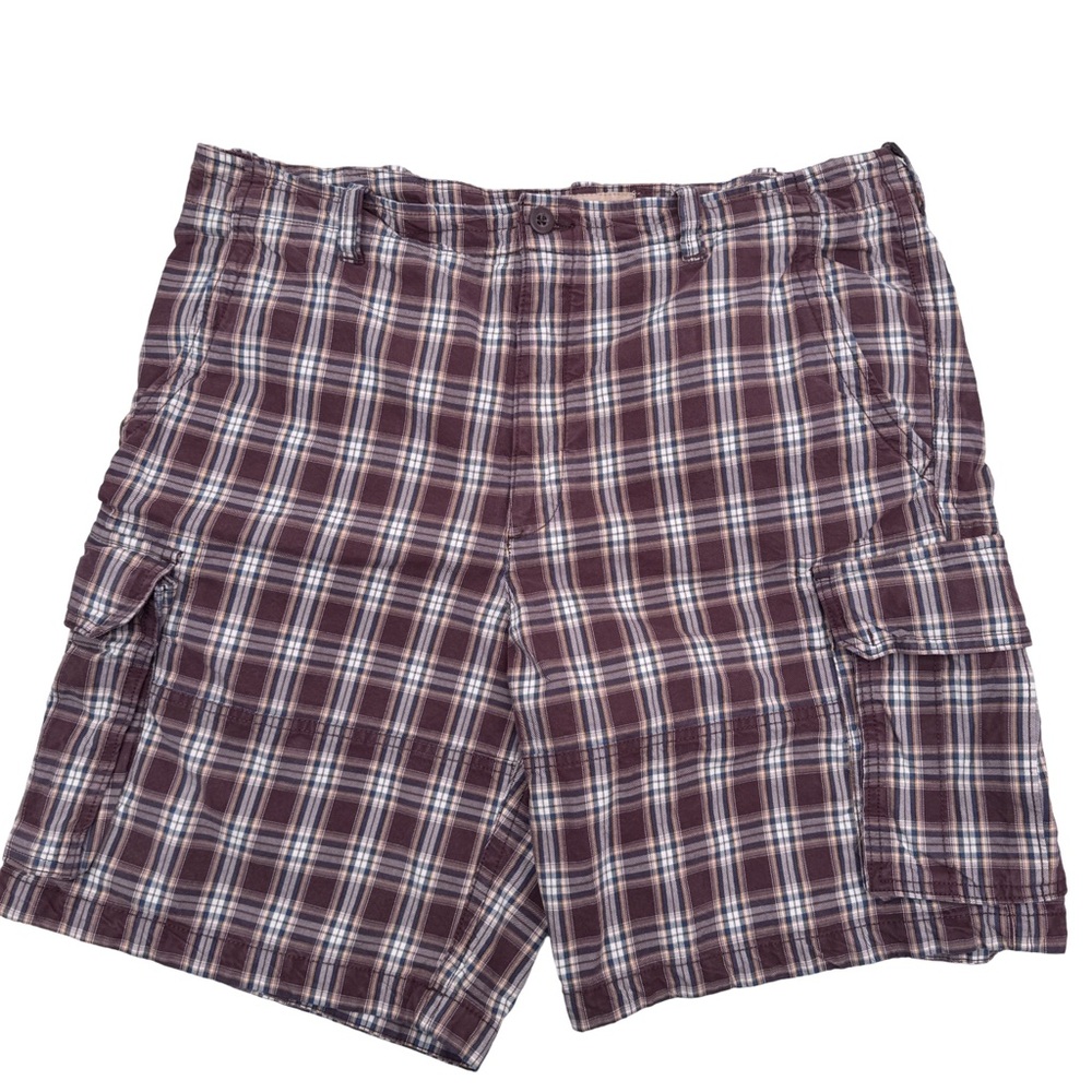 Vintage Cargo Shorts Mens 40 Brown Plaid Hunting Fisherman Hiking Y2K Casual